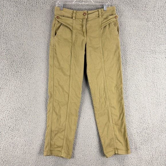 Sezane Pants - Sezane Herve Trousers Womens 38 US 6 Green Organic Cotton Tapered Utility Pants